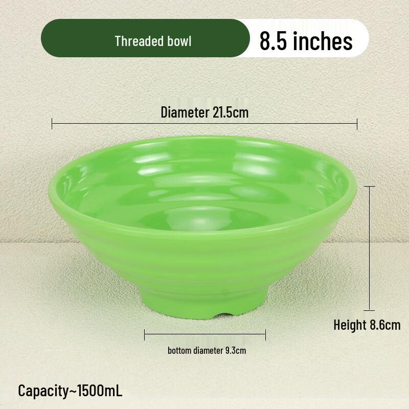 ZISIZ Green Melamine Threaded Bowl Set