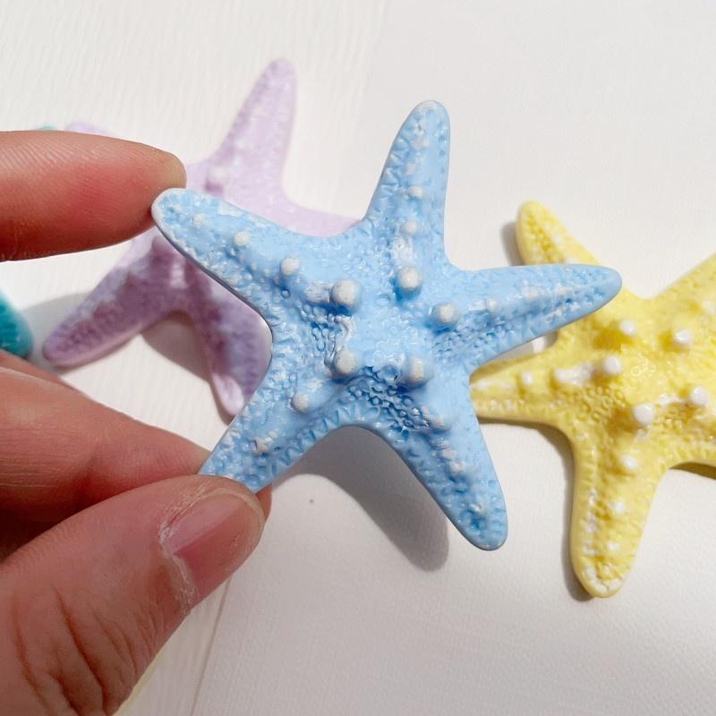 10Pcs Premium Resin Starfish Flatback Cabochons Realistic Sea Star Charms for DIY Candle Decor Coastal Style Jewelry Making Accessories