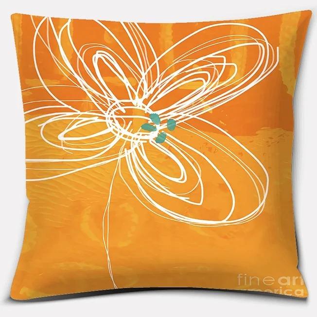 

Наволочка с оранжевым узором для автомобиля, украшения для офиса, гостиной, дома 40x40cm