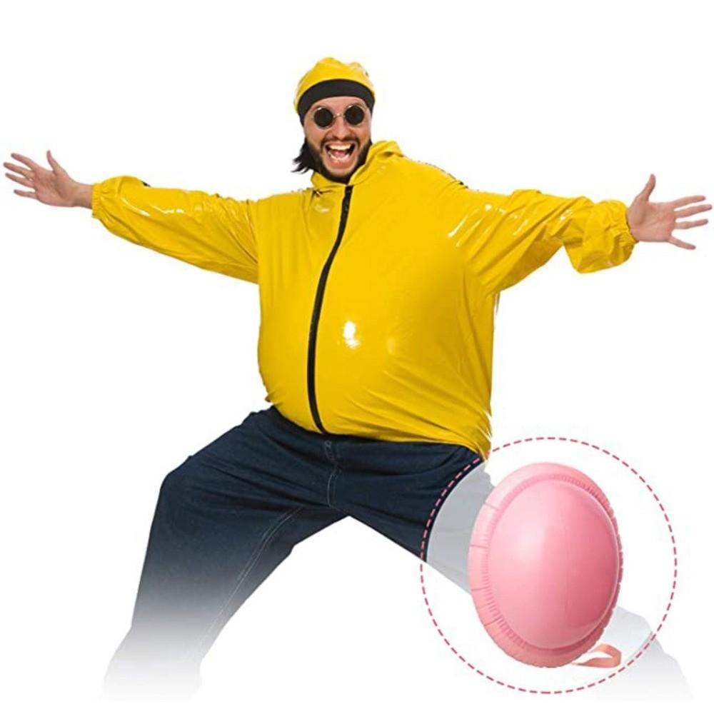 PVC Santa Suit Inflatable Belly Realistic Durable Seam Santa Inflatable Beard Tear Resistant Funny Halloween Cosplay Belly