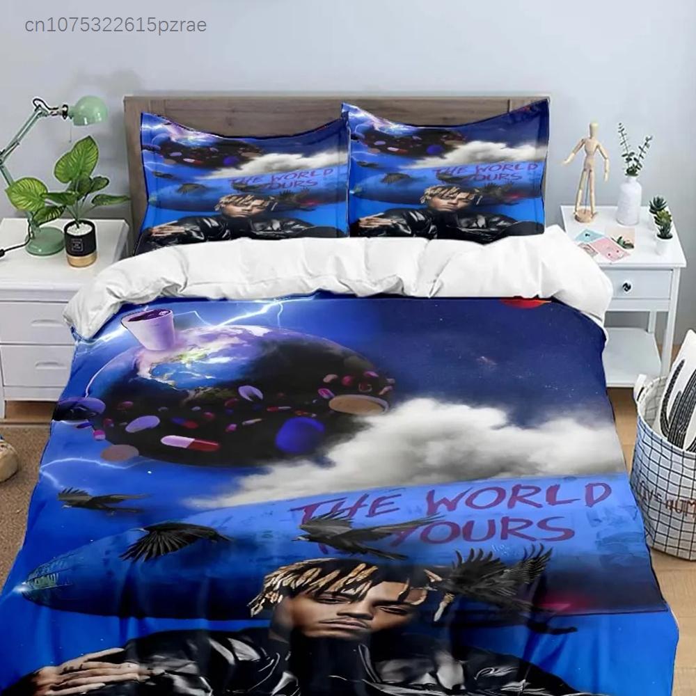 Fashion Hip-hop Singer J-Juice WRLD Bedding Set Single Twin Full King Size Musical Genius Bed Linen Adults Teens Bedroom Gift