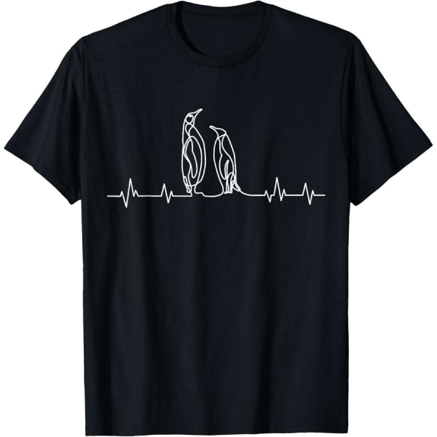 Penguin Heartbeat Girls Women Men T-Shirt(1) S