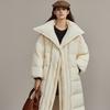 Elle 90 White Duck Down Long Down Jacket Winter Coat Lapel Thick Warm Elegant Outerwear Women outerwear EY36425