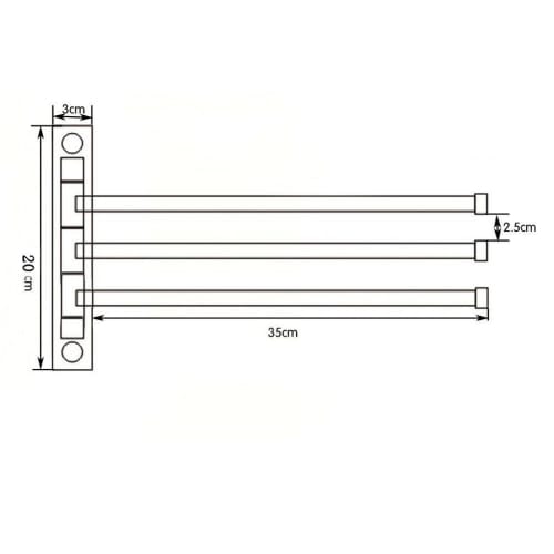 Sumnacon Towel Hanger, Swing Arm, Bathroom Towel Bar, Wall-Mounted, Space-Saving, Brushed Stainless Steel (M, Silver)