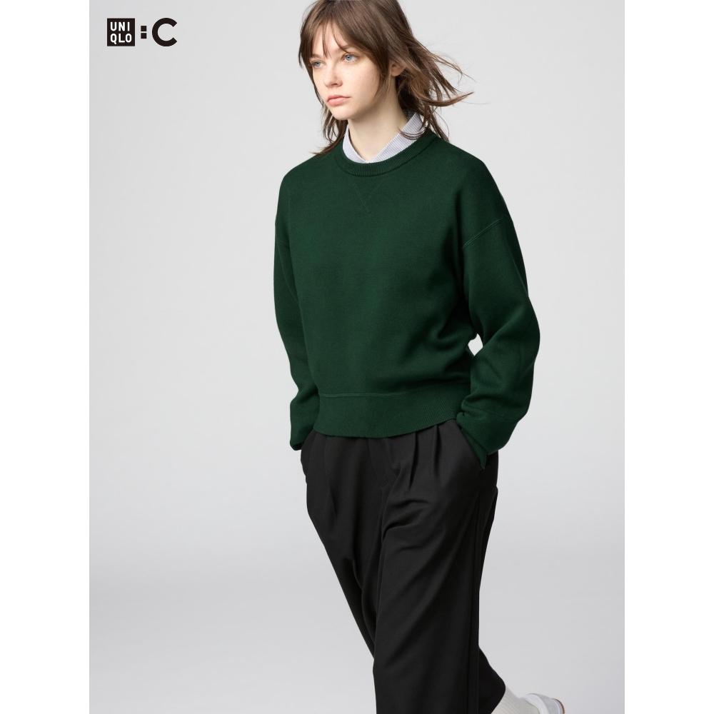 Uniqlo Suéter de Algodón Suave con Cuello Redondo de Japón