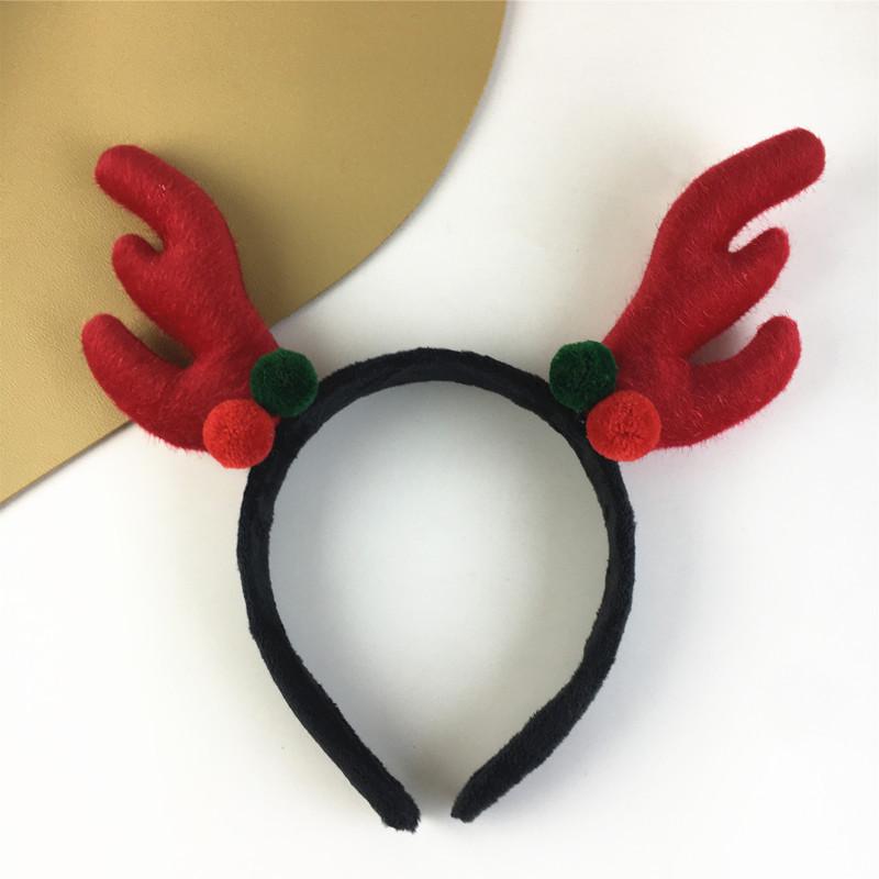 

Ободок с красными рогами северного оленя в стиле Мори - Плюшевый, милый рождественский и новогодний аксессуар для волос для женщин