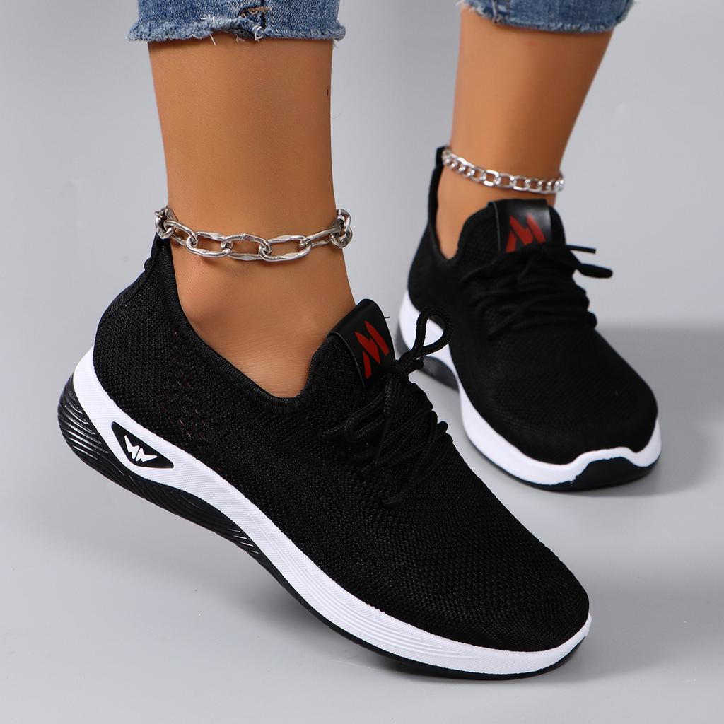 Spring New Women'S Sports Shoes, Fashionable, Breathable, Lightweight, Non-Slip, Wear-Resistant, Casual Sports Shoes, Flat Shoes