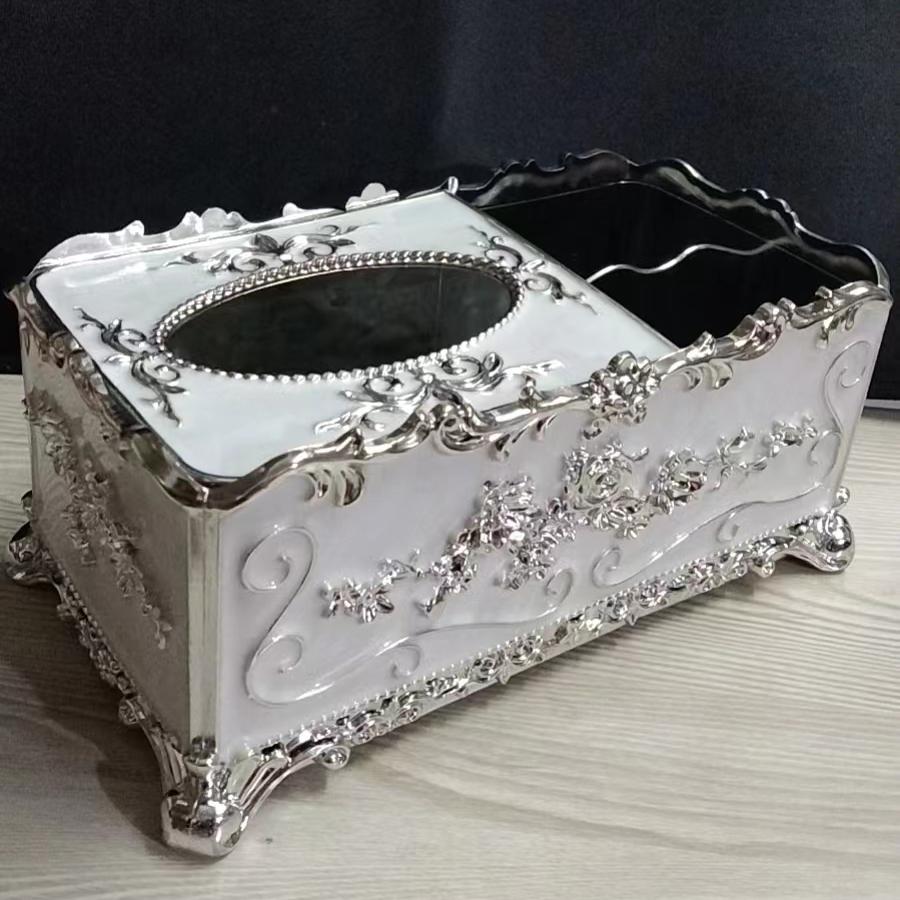 

1PC Multifunctional European style tissue box, living room desktop remote control storage box
