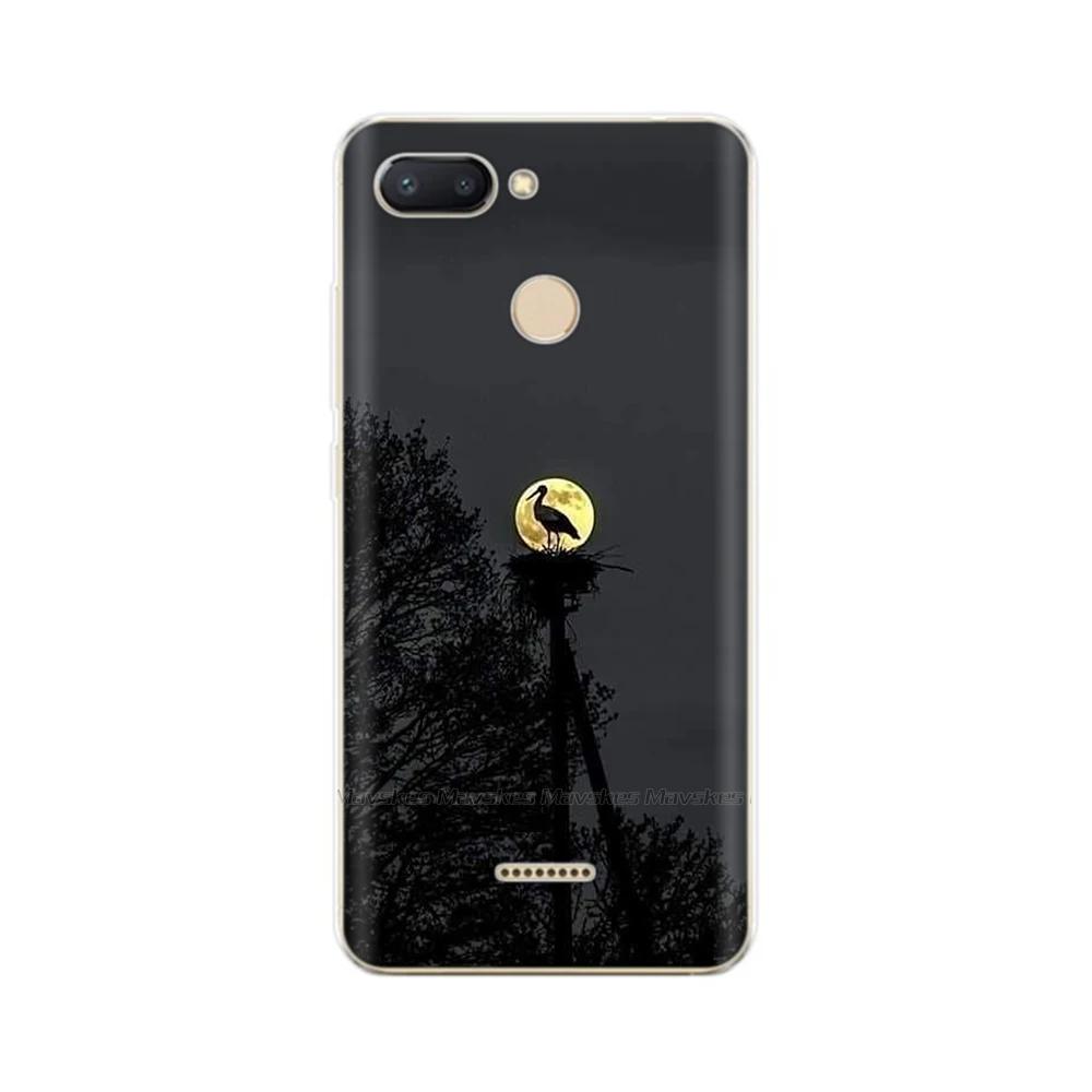 For Redmi 6 Phone Cover Transparent Silicone TPU Protective Cats Flower Print Covers Case For Xiaomi Redmi 6 6A Redmi6 Funda