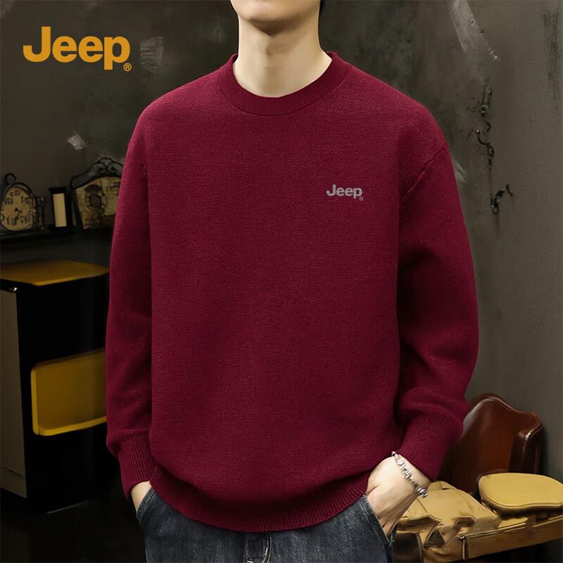 JEEP Men's Winter Fleece-Lined Pullover Sweater