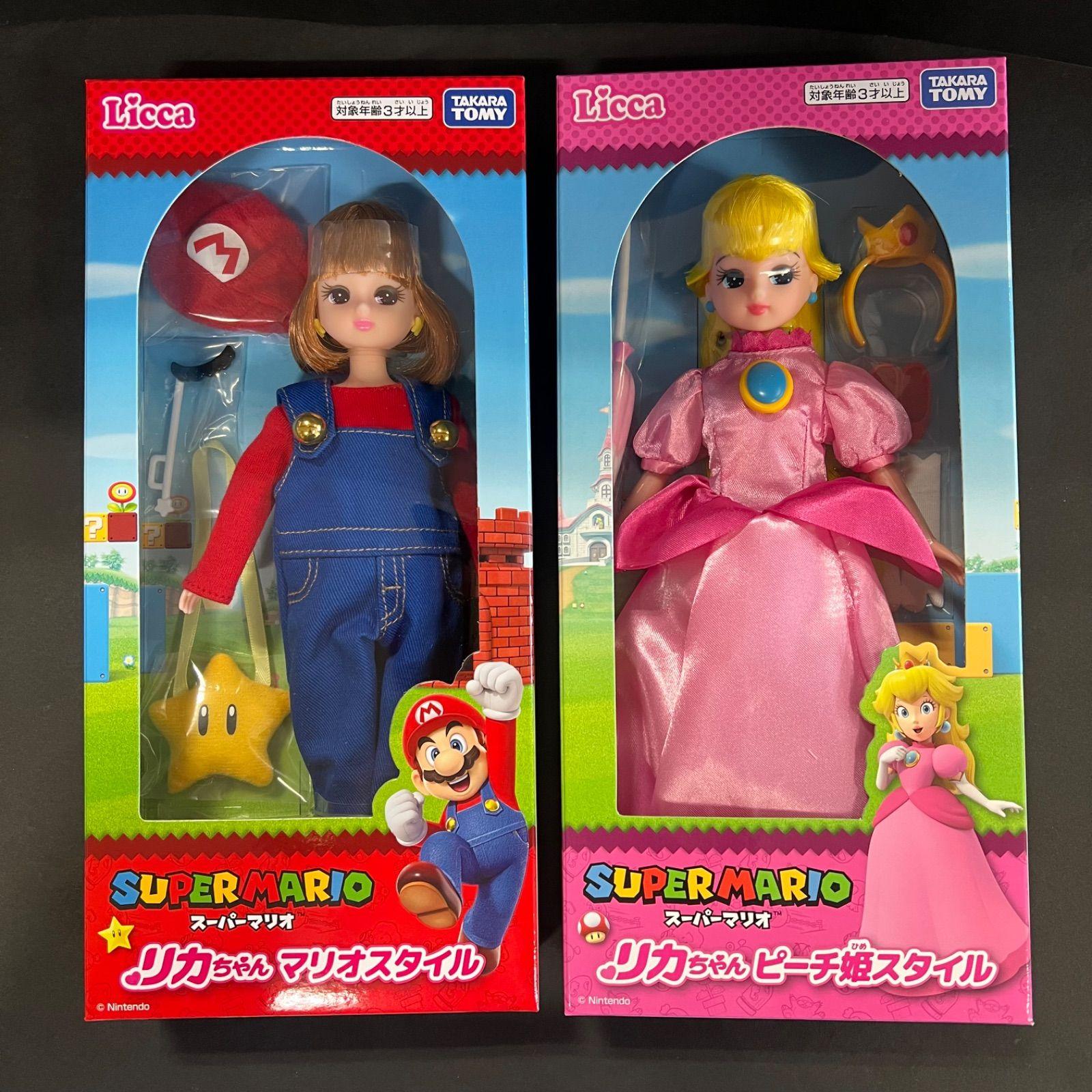 Licca-chan Super Mario Princess Peach Style Doll 2 Set Takara Tomy Japan