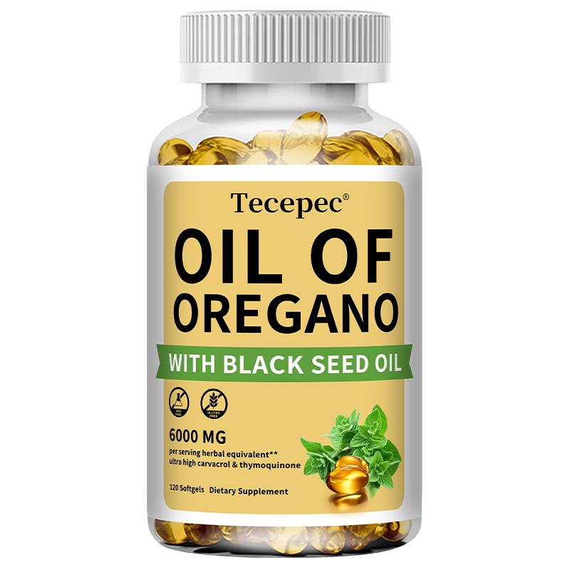 Oil of Oregano with Black Seed Oil Formula - High Potency Carvacrol & Thymoquinone Supplement for Immune & Antioxidant Support