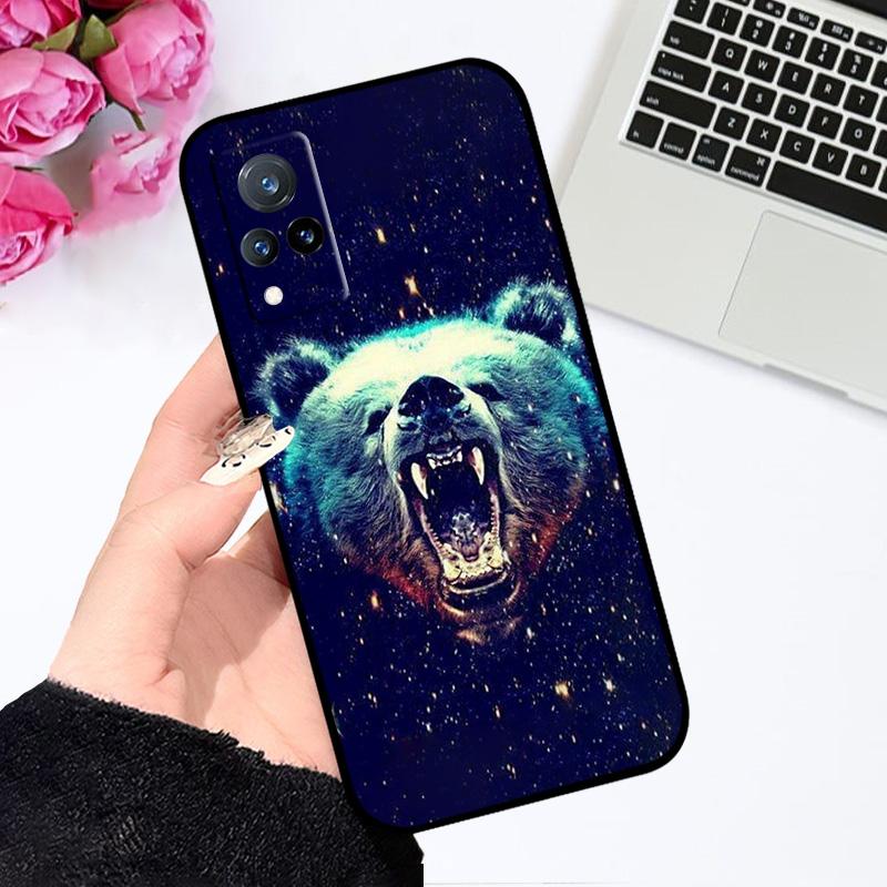 For Vivo V21 4G 5G Case V21s V2066 V2050 Cartoon Animal Soft Silicone TPU Phone Cover For V21e V2061 V2055 Shockproof Bumper