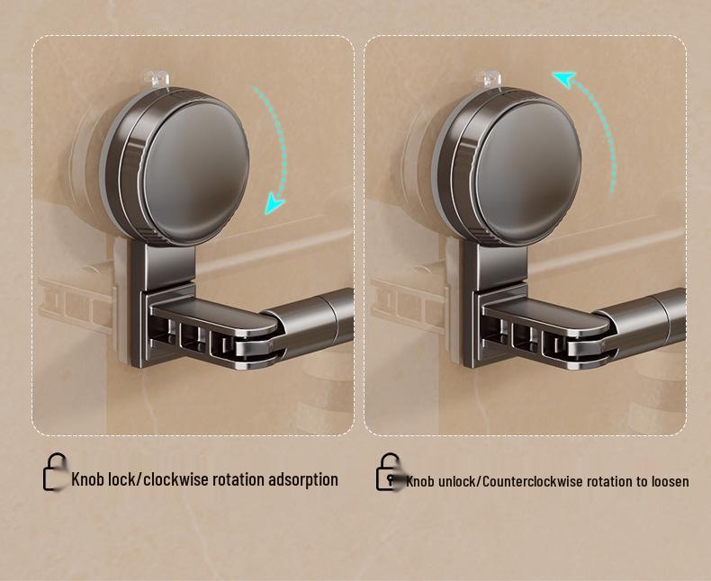 Retractable No-Drill Suction Cup Towel Rack for Bathroom and Toilet