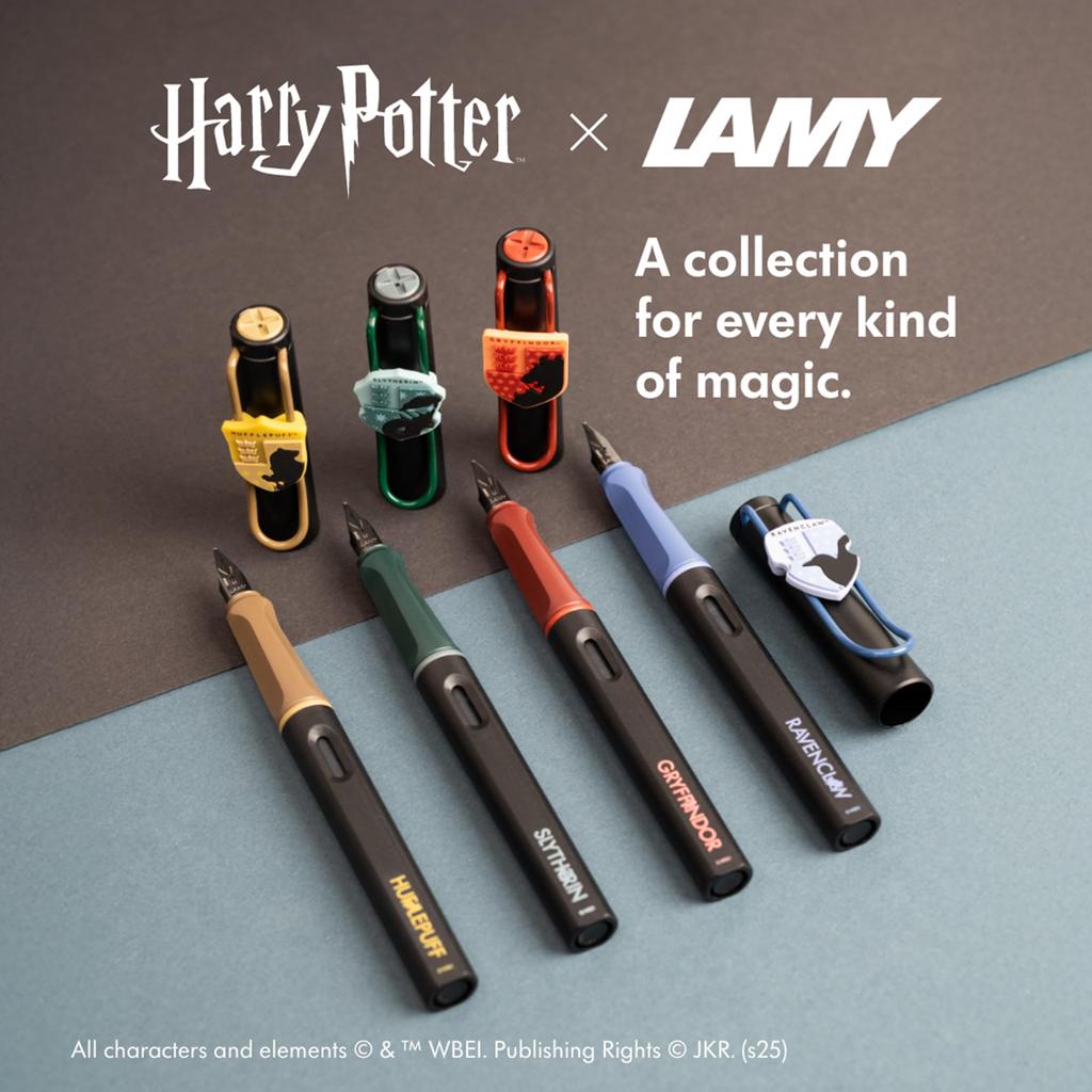 Lamy Safari Harry Potter Gryffindor Fountain Pen Special Edition Fountain Pen with House Crest Extra Fine Steel Nib Ergonomic Grip Includes T10 Blue