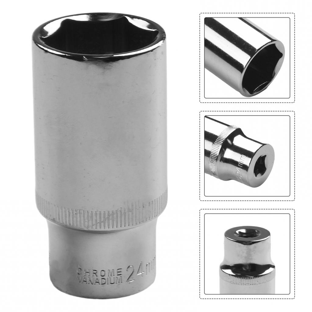 Silver Deep Socket Socket Wrenches Wrench Heads 3/8inch 63mm