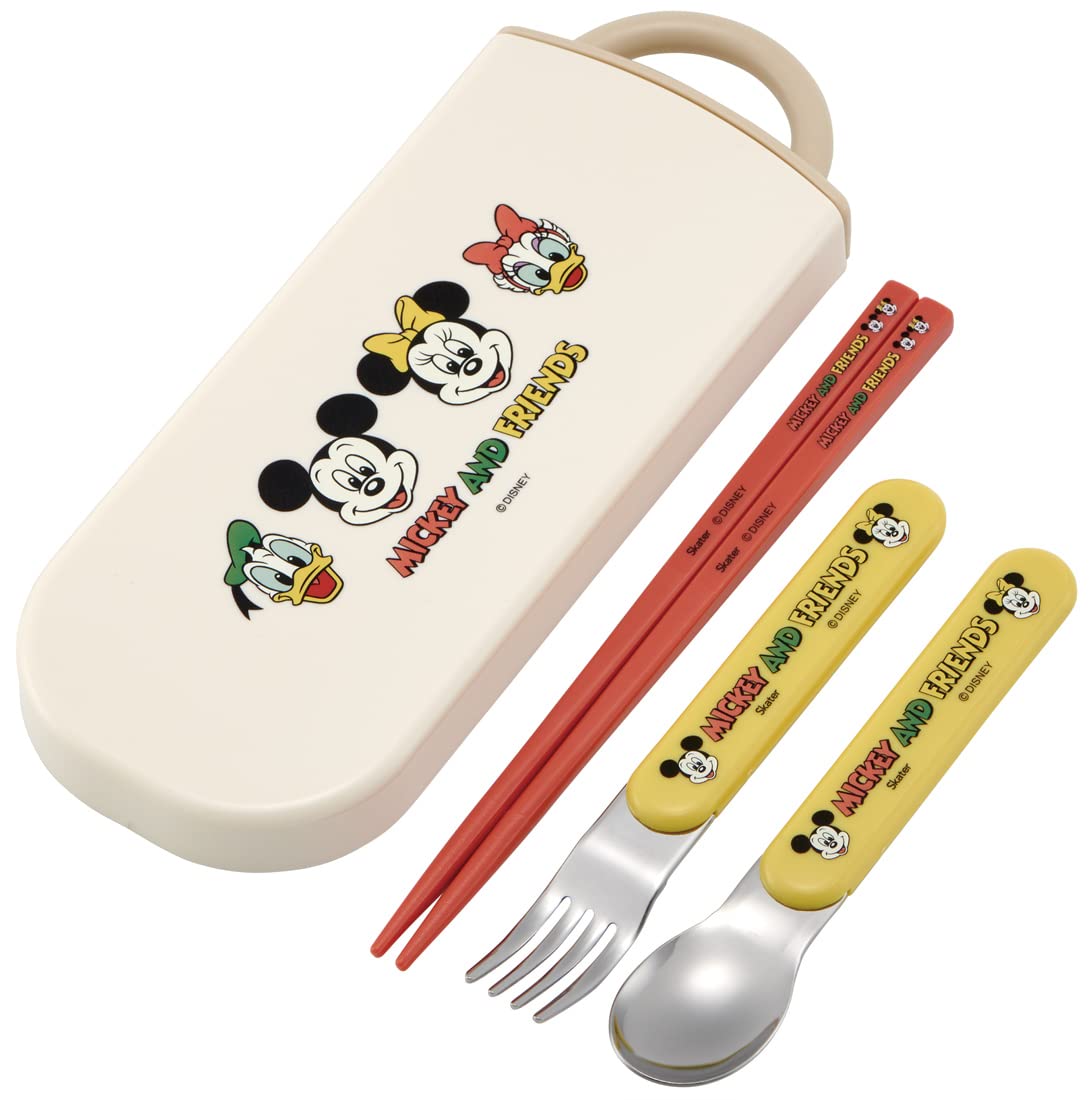 

Skater Trio Set of and Disney Mickey Mouse Cooking for Made in Chopsticks, Spoon, Fork, & Friends, Kids, Antibacterial, Japan, TACC2AG-A