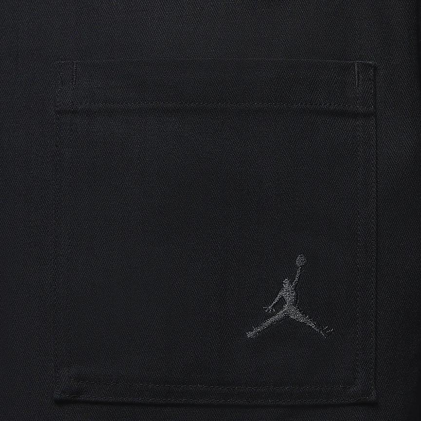 Jordan Essentials Cotton Polo Button Fashion Long Sleeve Shirt Men shirts Black FV7447010