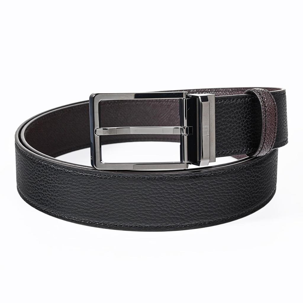 Dunhill Wide Stringer System Gift UK Men's 3.5cm Belt, Reversible, Black/Chocolate, Compatible, Set, DU24F4T21PI001, [Product Code DU24F4T21PI001]