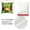 Ginger Cat & Tropical Leaf Print Cushion Covers Pattern Cushion Cover Suitable For Sofa Bedroom Car Pillow Cover