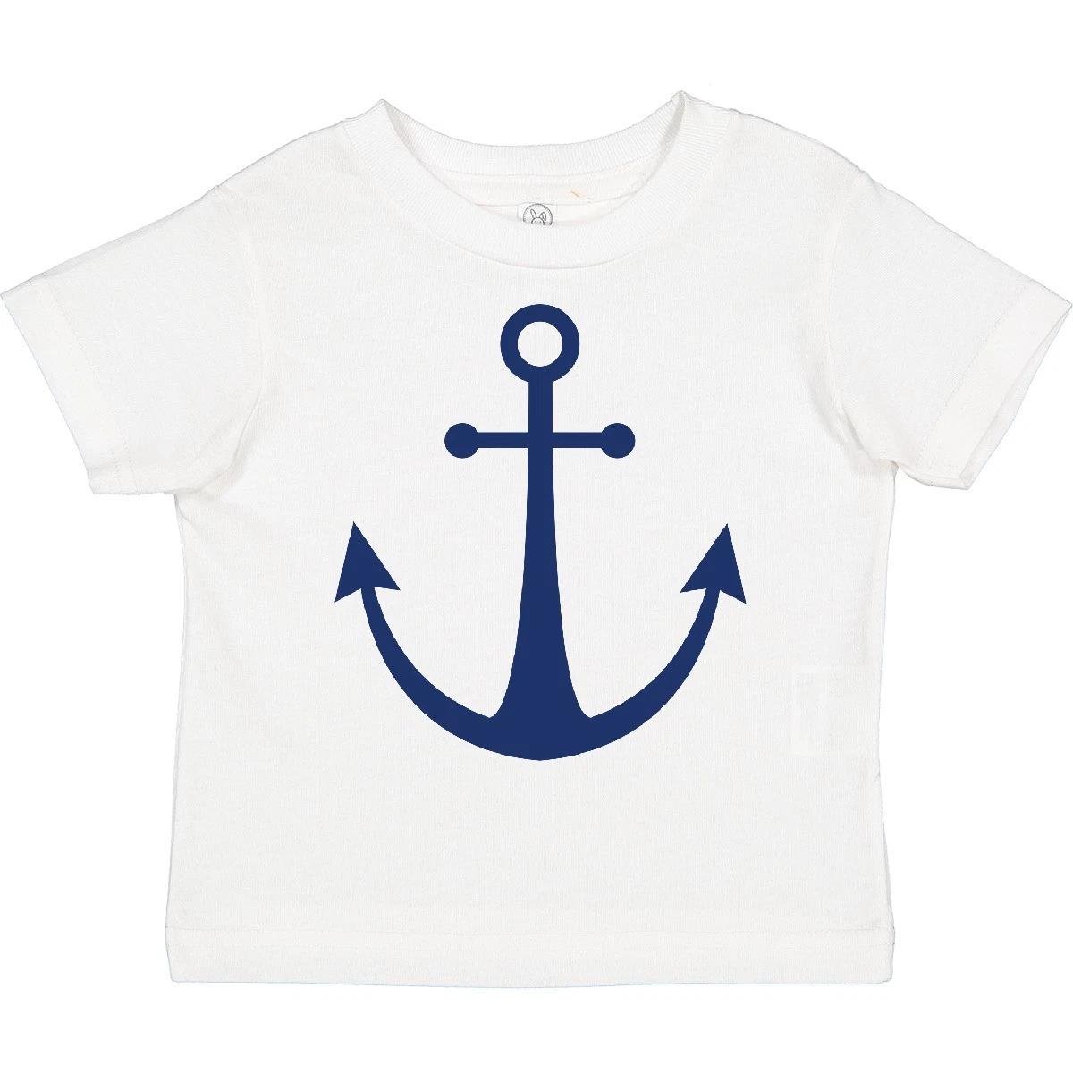 Inktastic Anchor Nautical Toddler T-Shirt Ocean Sailing Sail Beach Navy Blue Kid 100