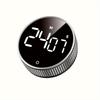 1pc Trendy Round Kitchen Timer Spinning Time Organizer for Cooking, Featuring LED Light Function, Ideal for Baking, Essential for Dorms,