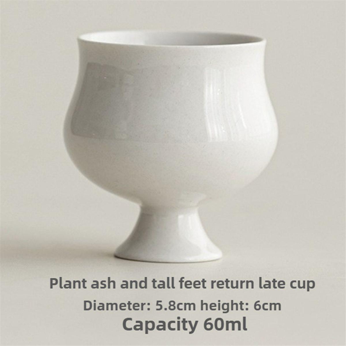 Grass and Wood Ash Ancient Mud High-Footed Teacup Tea Cup Imitation Song Master Cup Tea Drinking Single Cup China Mainland