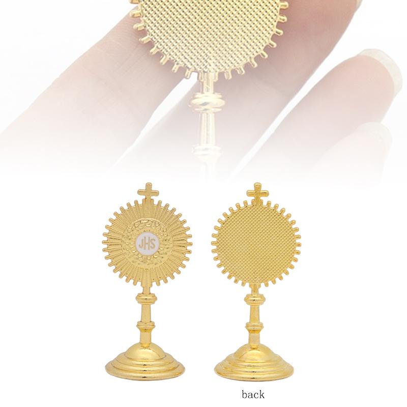 1pc Catholic Christian Communion Statue Gold Jesus Hominum Salvator Home Office Table Decoration Cross Figurine Religion Gift