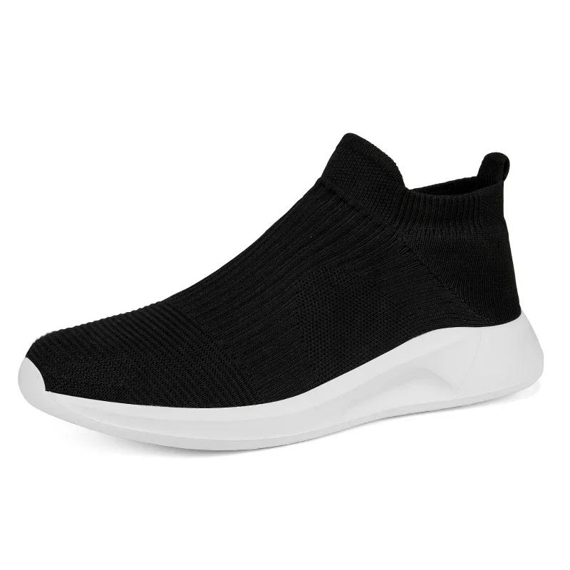 Mens Shoes Light Walking Casual Shoes for Men Slip-On Breathable Unisex Men Women Loafers Black Size 35-46 Zapatillas Hombre