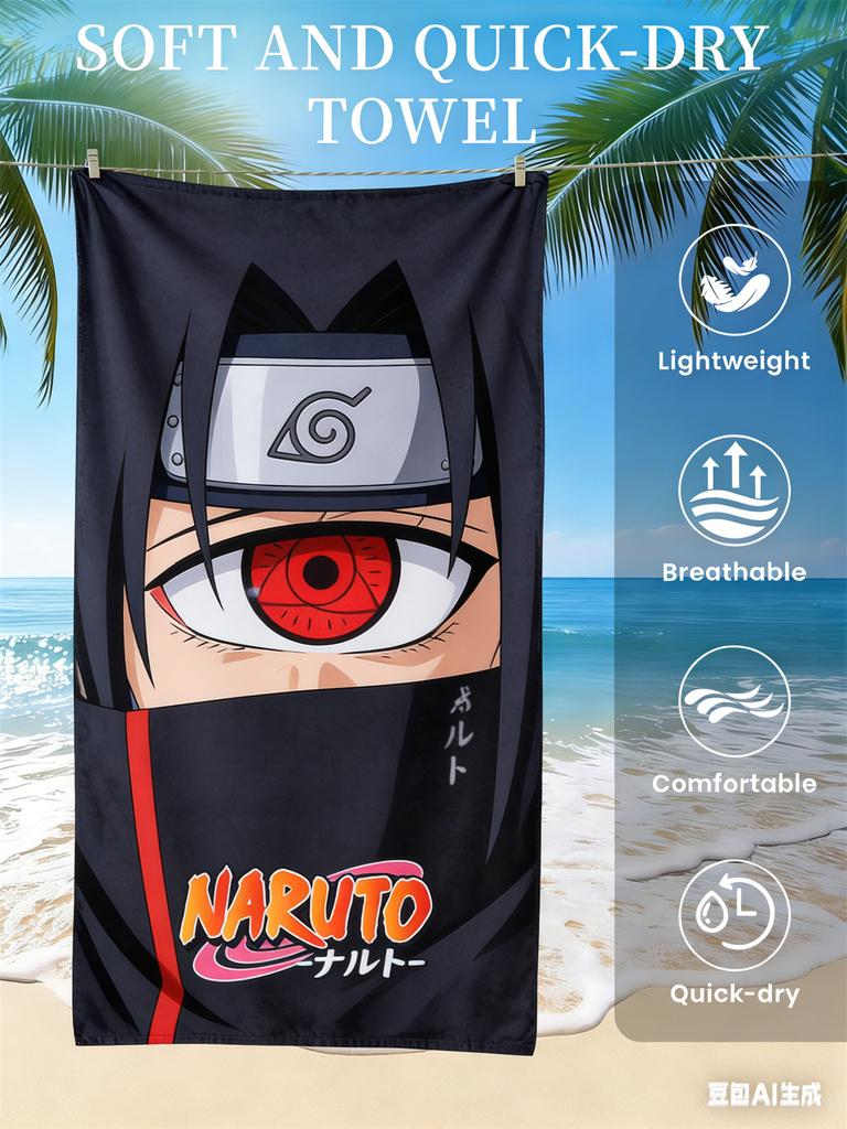 Naruto Beach Towel, Anime Fan Favorite Character Print Quick-Dry Towel for Beach, Pool, Vacation and Anime Enthusiasts