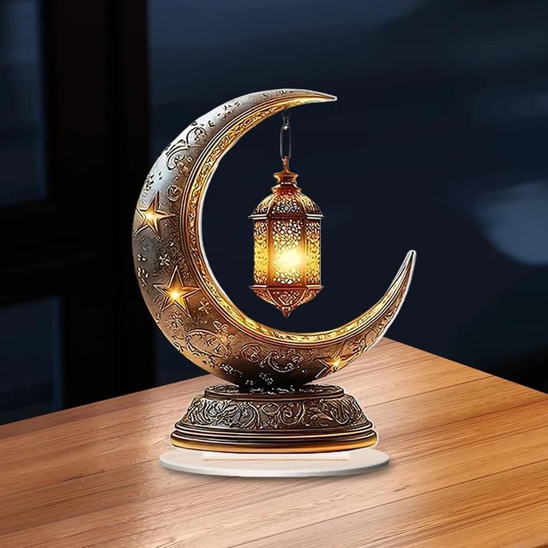 [H] Ramadan Tischdekoration Schöne Eid Al-Fitr Dekoration Acryl Mond Ornament Ramadan Countdown Ornament Für