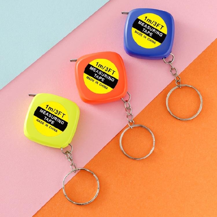 Pocket Tape Measure 1m Long Auto Retractable Portable Design Stainless Steel Tape Double Scale Flexible Keyring