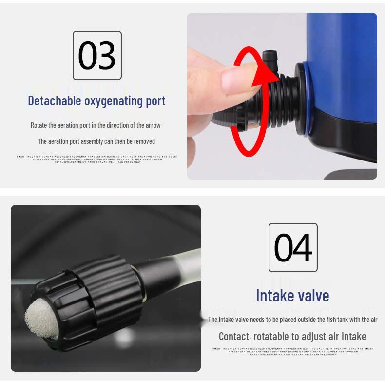 Three-in-One Submersible Fish Tank Pump with Built-in Filter & Aeration