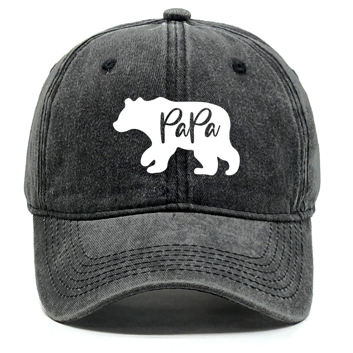 

PaPa Bear Print Snapback Baseball Cap, Father s Day Woman s Cap Sporting Non-Stretch Fabric Sun Protection Headwear Adjustable Sun Hat as the picture чёрный