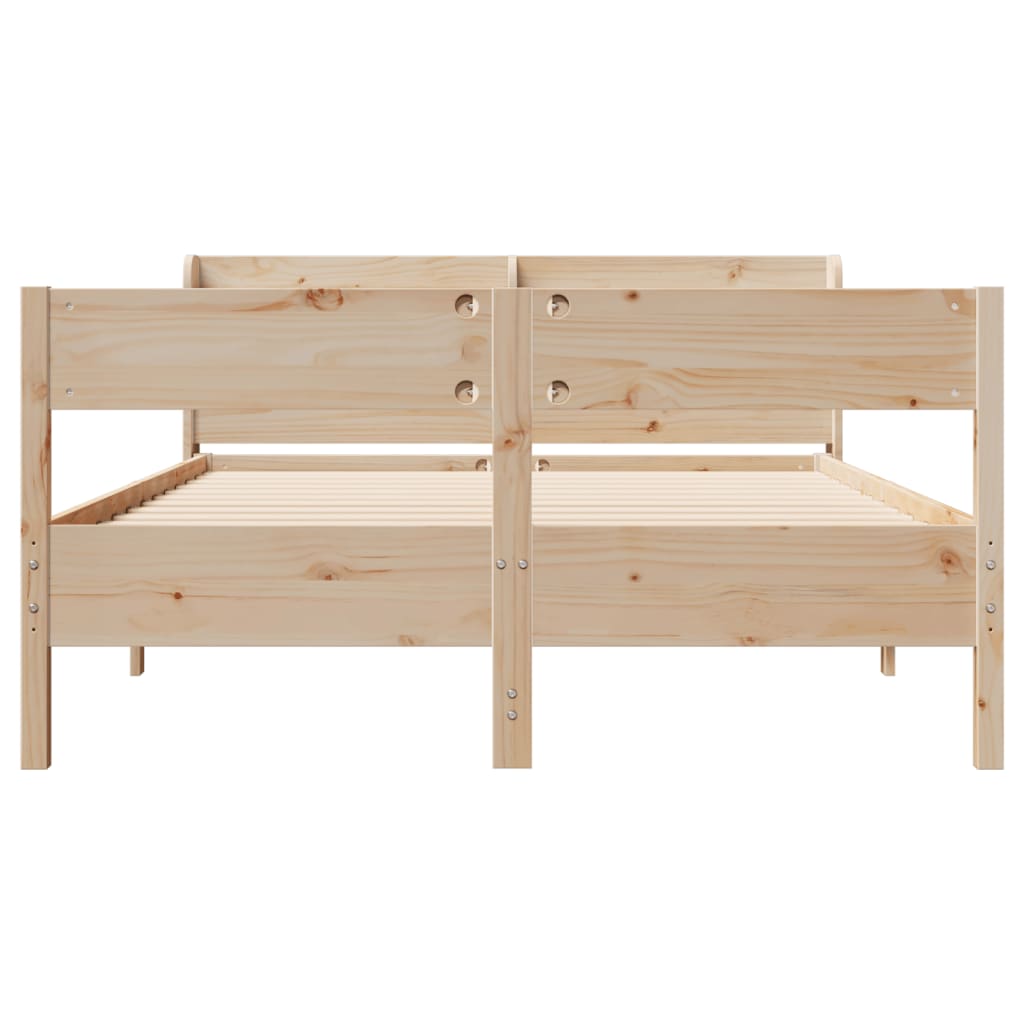 Solid Wood Bed Without Mattress 150 X 200 Cm Pine Wood