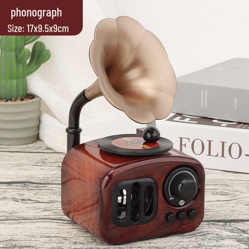 Mini Classic Retro Trumpet Gramophone Music Box & Home Decor