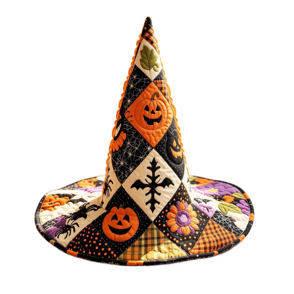 Halloweenský čarodějnický klobouk s 3D digitálním potiskem, Párty kostýmový doplněk