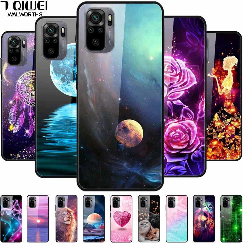 

Чехол для Xiaomi Poco M5S M5 M 5S, модный твердый чехол из закаленного стекла с изображением льва, чехол для PocoM5 2022, роскошный черный бампер PocoM5s Para