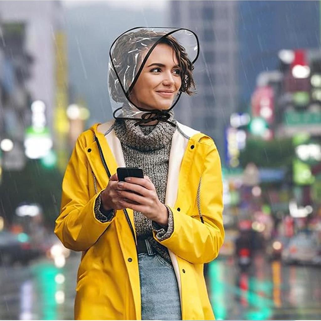 Waterproof Rain Hat Reusable PE Headwear Waterproof PE Ladies Rain Hat For Women Lady Girlfriend Mother Travel Shopping