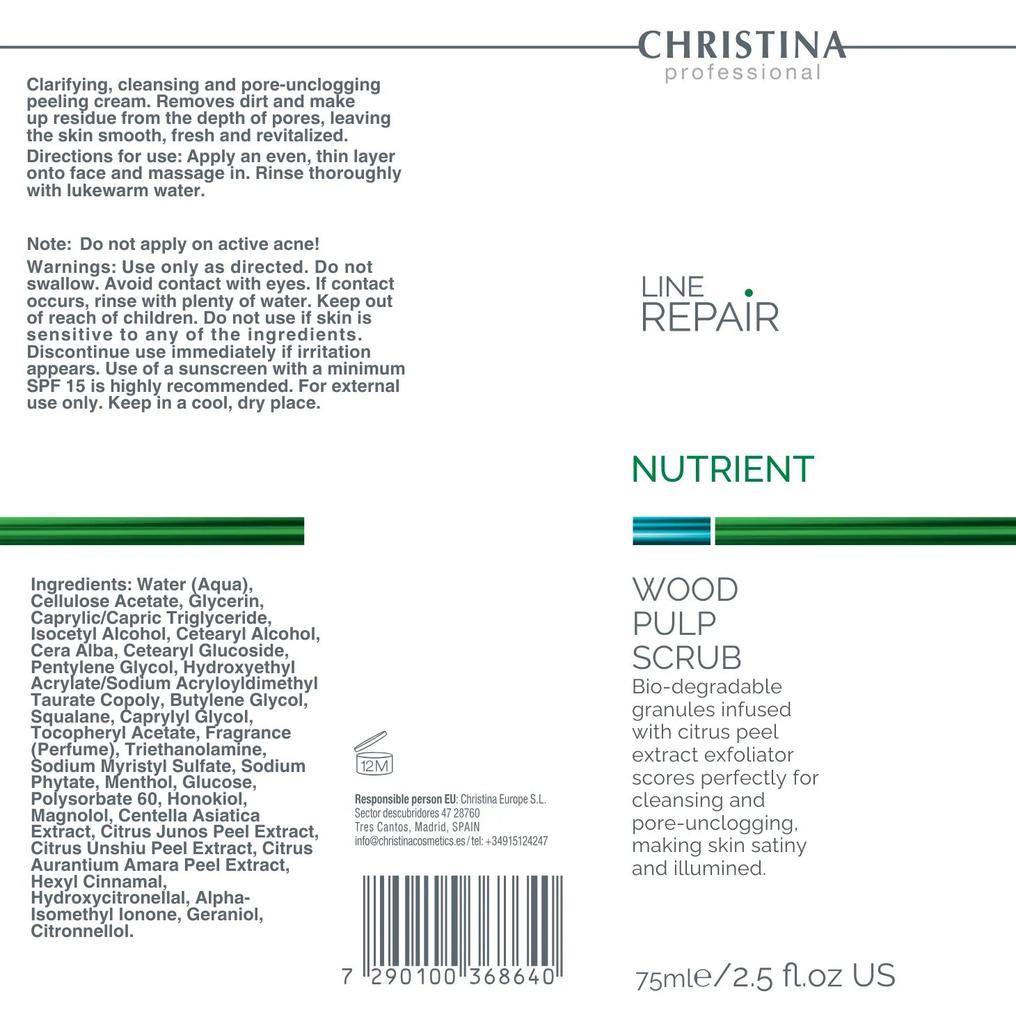 Line Repair Nutrient Wood Pulp Scrub - Wood pulp scrub, 75 ml