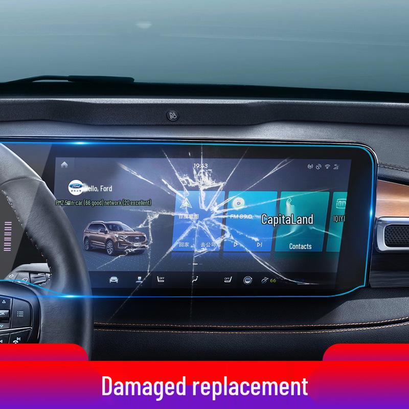 Ford Edge 25+ Navigation Tempered Film: Screen & Instrument Protective Film for Center Console Modification.