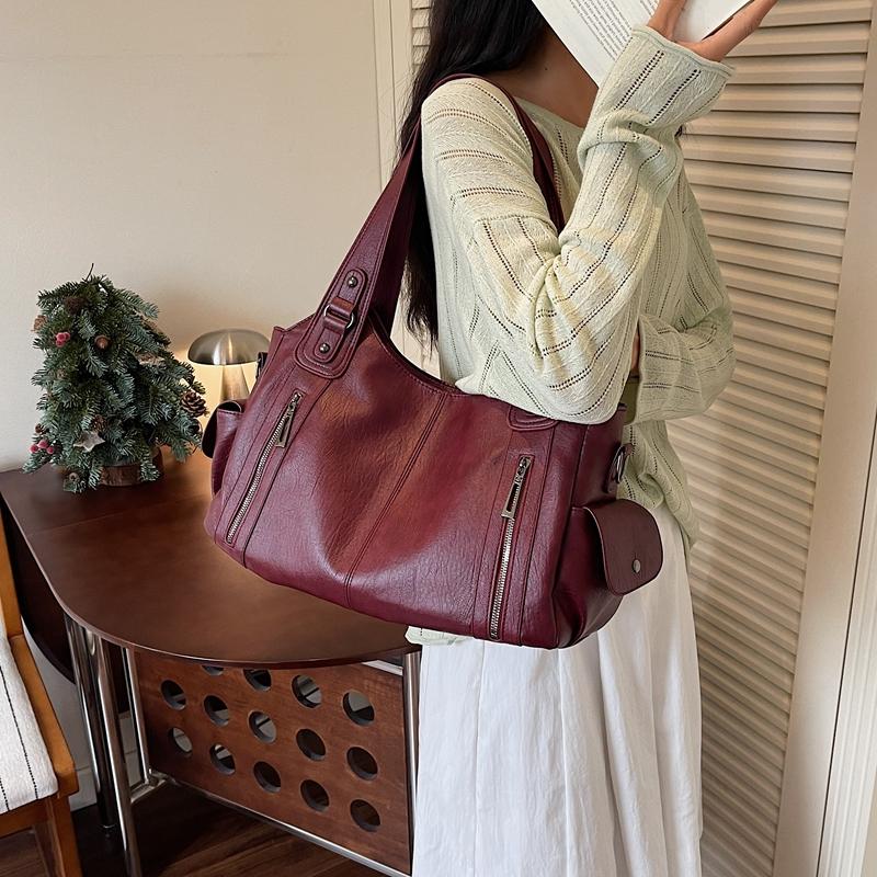 Women's PU Tote Bag Large Capacity Crossbody Bag Shoulder Bag