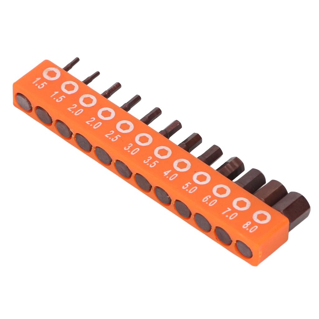 12Pcs Hex Bit Set Metric 1/4 Shank for Drill Electric Screwdriver S2 Alloy Steel 25mm with Storage H