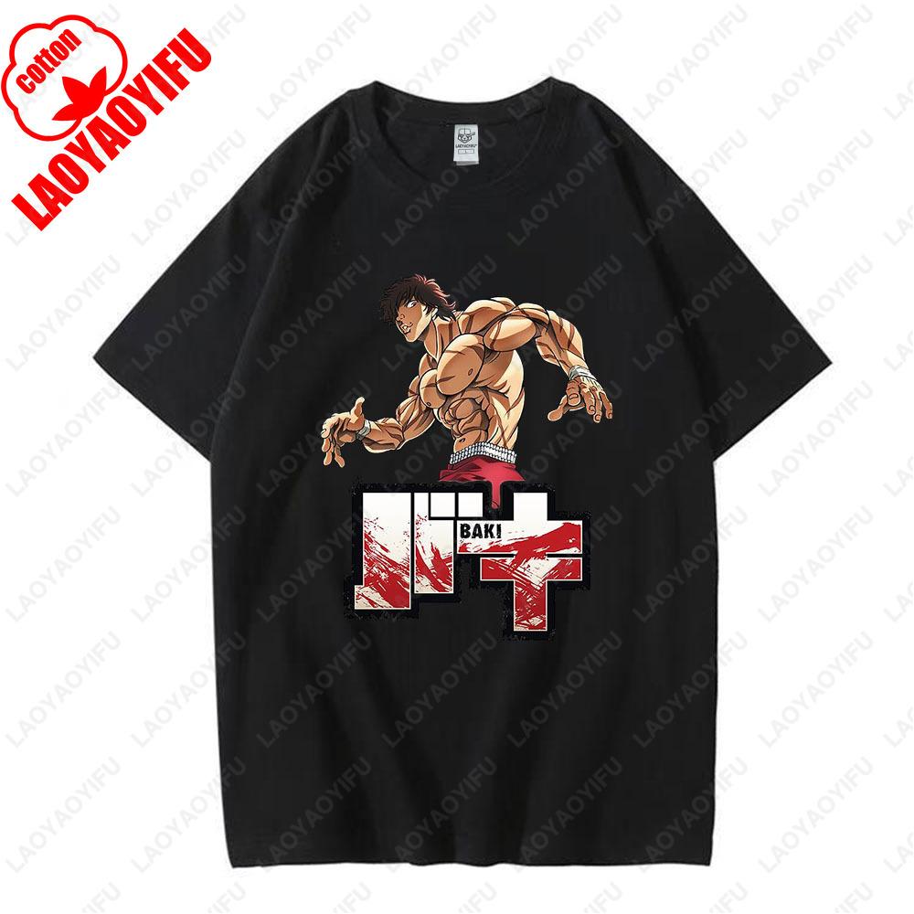 Japanese Fighting Anime Twodimensiona T Shirt Hanma Baki Manga Graphic T Shirts Men Women High Quality Cotton Shortsleev