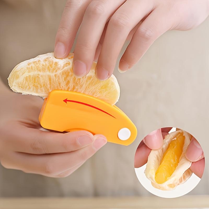 Portable Folding Orange Peeler – Multi-functional, Easy-grip Metal Fruit Slicer and Peeler, Food Contact Safe, Ideal for Kitchen Use, Orange Peeler