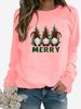 Winter Women's Christmas Printed Round Neck T-shirt Plus Size Casual Long Sleeve Tops Comfortable Sweatshirt