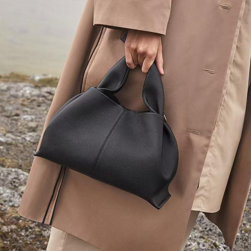 Simple Solid Color Cloud Shaped Pu Leather Women Casual Shoulder Bag For Daily