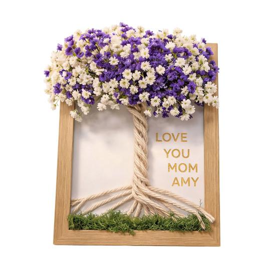 

Деревянная фоторамка для самостоятельной сборки с букетом из искусственного гипсофилы для гостиной, спальни, офиса, домашнего стола, подарки на День матери для мамы, женщин H