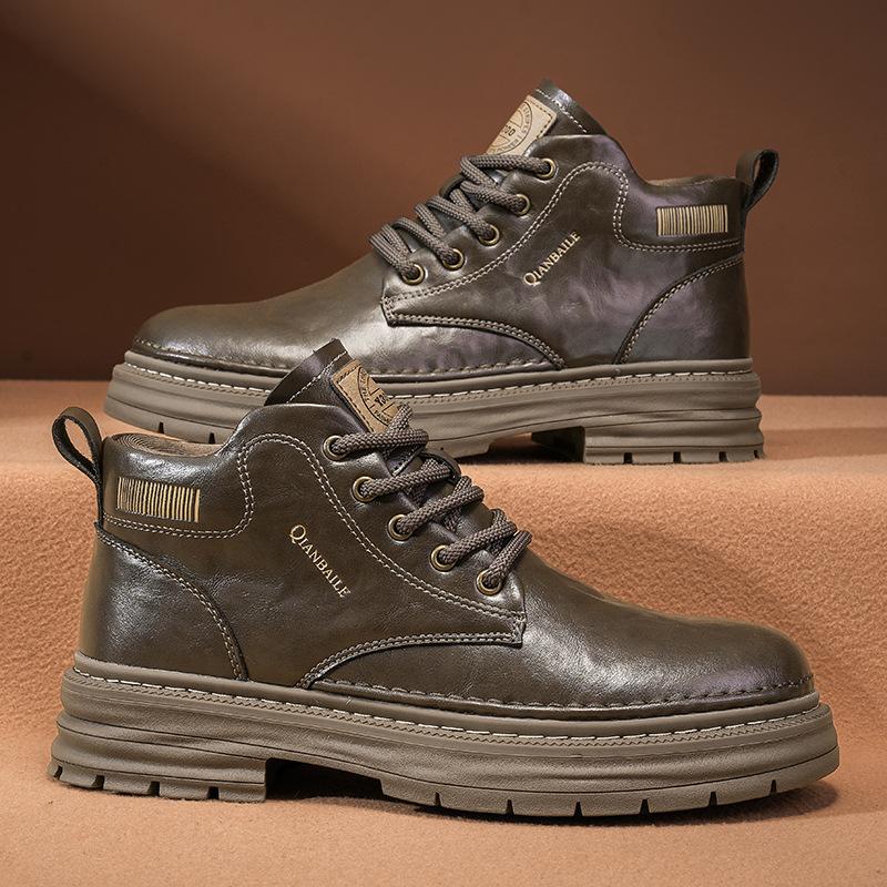 

Autumn and winter trend men s boots, retro young men s shoes, British fashion Martin boots 39