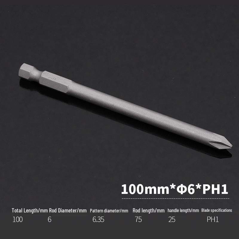 Magnetic Phillips Electric Screwdriver Bit Set (3/4/5/6mm) - S2 Steel Extension